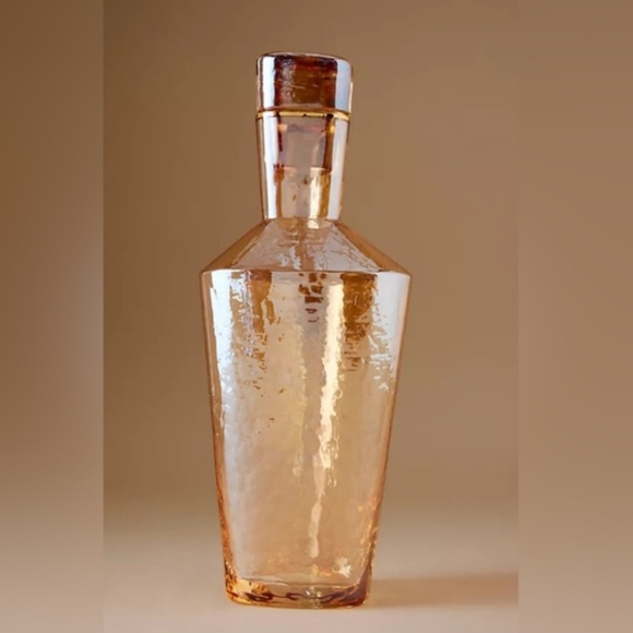 Anthropologie Other - Anthropologie Zaza Decanter Hammered Glass Honey Luster